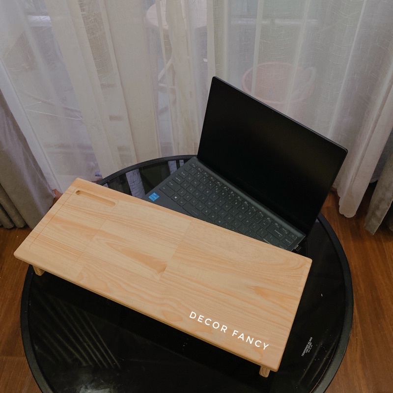 Kệ màn hình máy tính bằng gỗ tiện dụng, Kệ kê laptop đa năng cho bàn làm việc - Decor Fancy