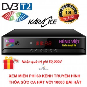 [Mã 159ELSALE hoàn 7% xu đơn 300K] Đầu thu Kỹ thuật số DVB-T2 Hùng Việt HD-789s Karaoke kèm Danh sách bài hát