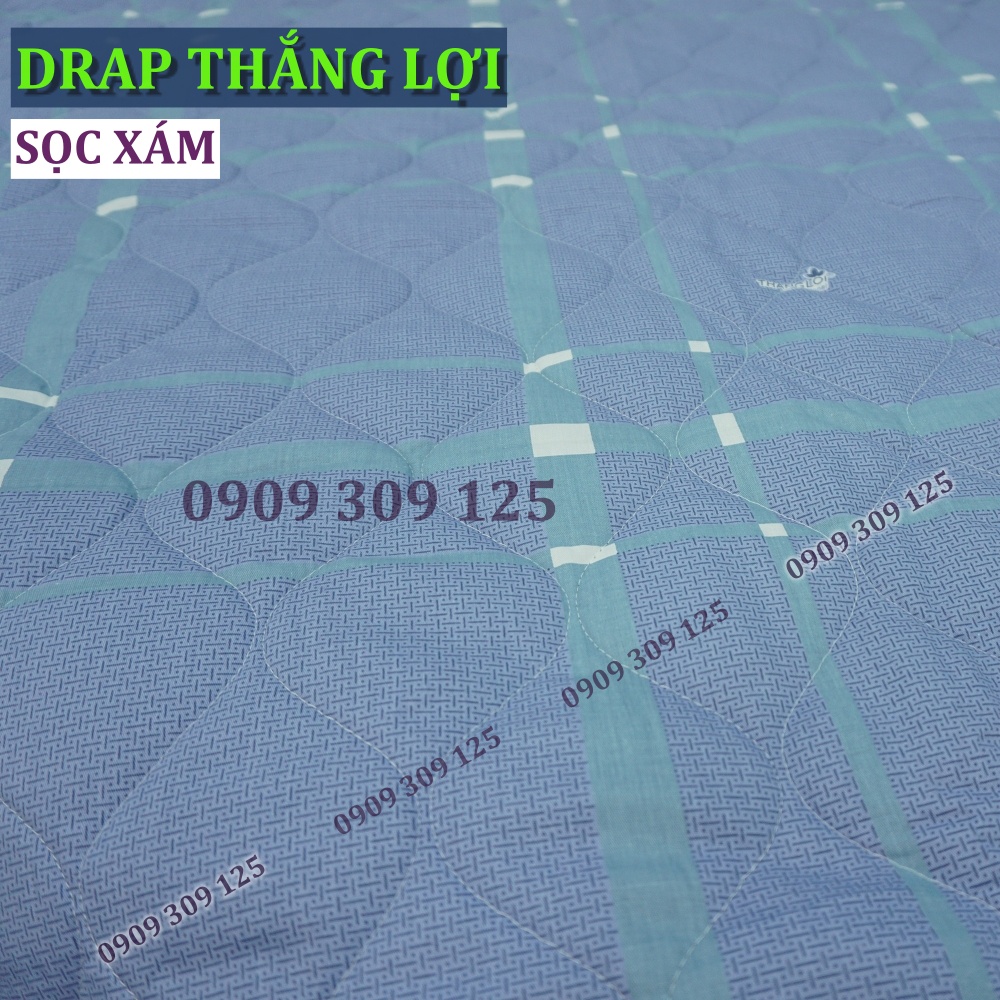 bộ ga cotton Thắng Lợi, ga giường chính hãng ( 4 món ) mẫu SỌC XÁM