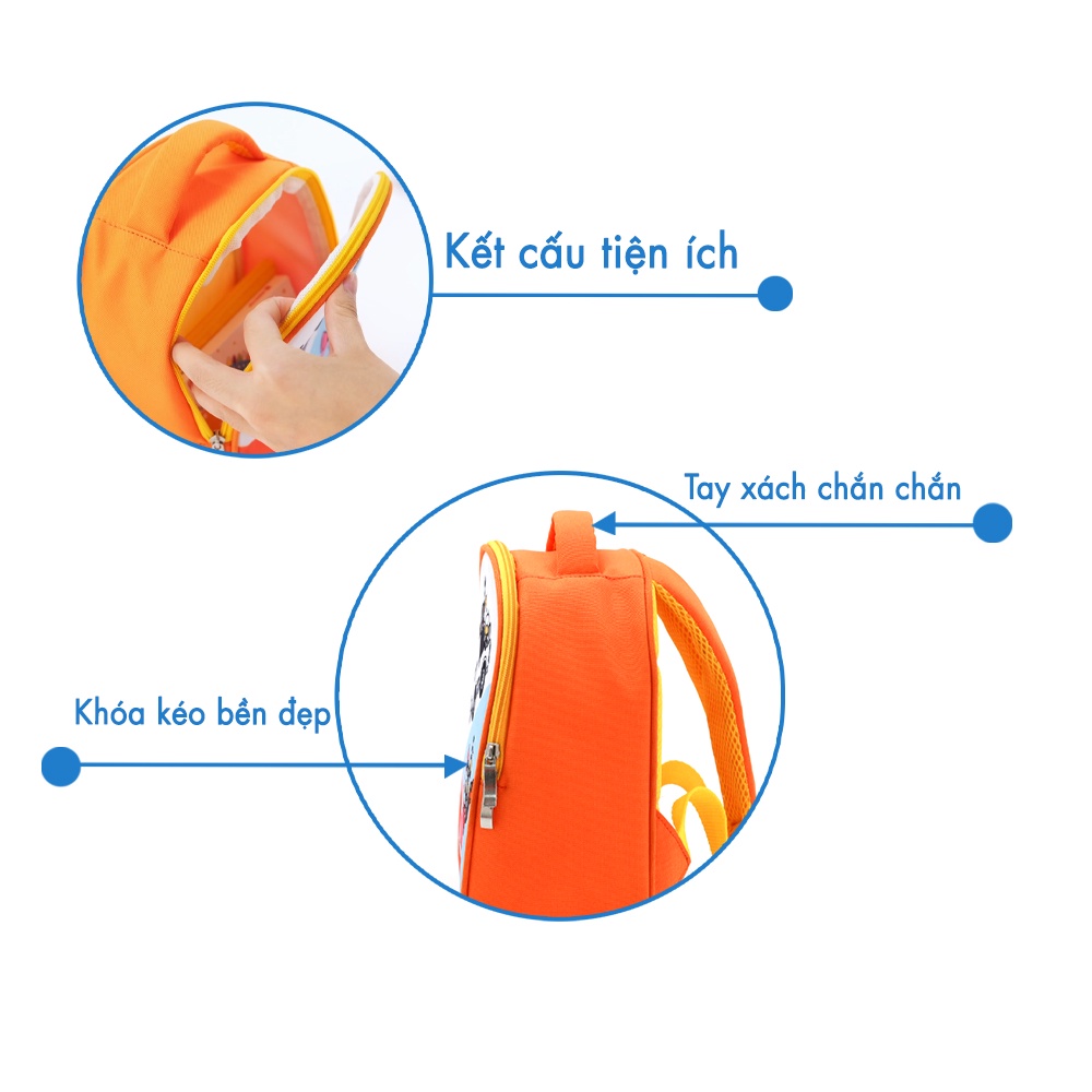 Balo mầm non Oringa Hồng Hà chống thấm nước - 3712
