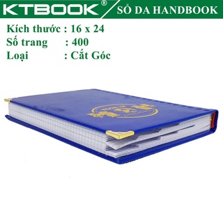Sổ ghi chép bìa da handbook cao cấp ktbook 400 trang size 16 x 24 cm ruột giấy in caro