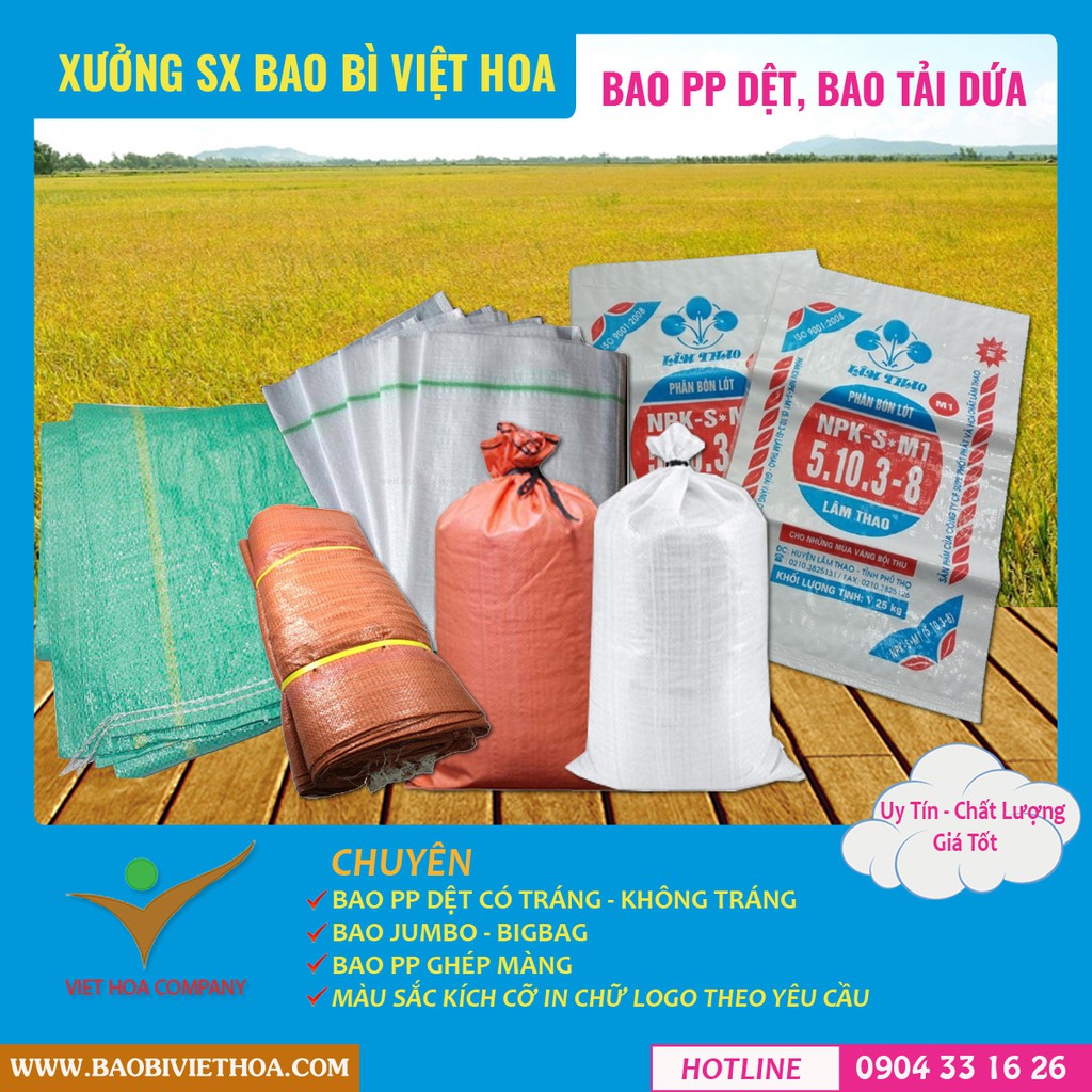 Bao nông sản,bao đựng gạo,bao phân bón bao cát, bao xi măng công trình