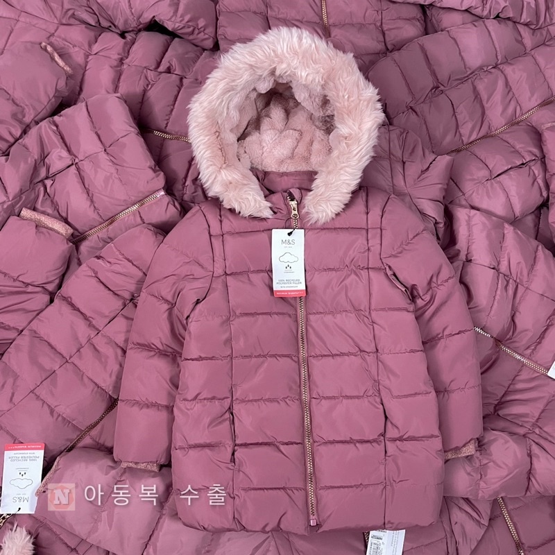 Phao M&amp;S bé gái lót lông siêu ấm áp