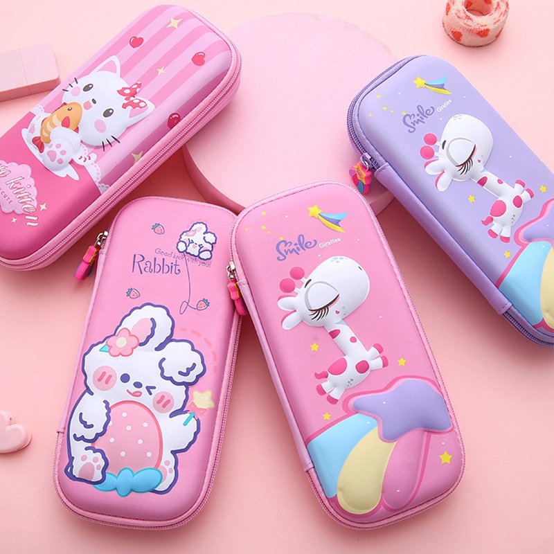 Hộp Đựng Bút Chì Sức Chứa Lớn Họa Tiết Hello Kitty/Ngựa Một Sừng Dễ Thương Cho Học Sinh
