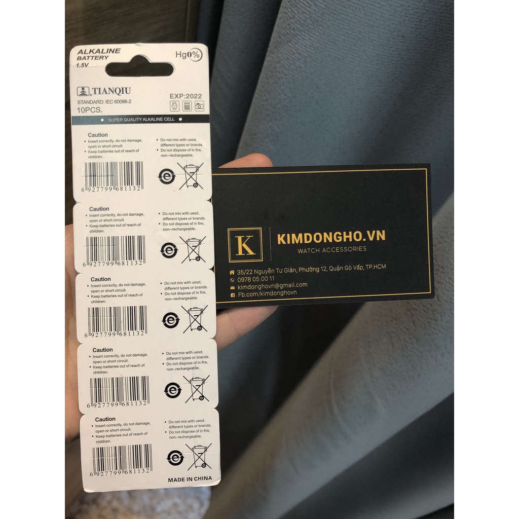 Combo 5 vỉ tổng 50 viên pin LR44 L1154F AG13 G13 L1154 A7 TIANQUI