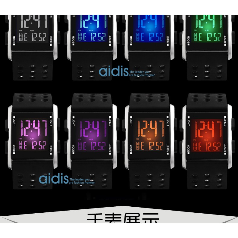 ĐỒNG HỒ LED 7 MÀU AIDIS