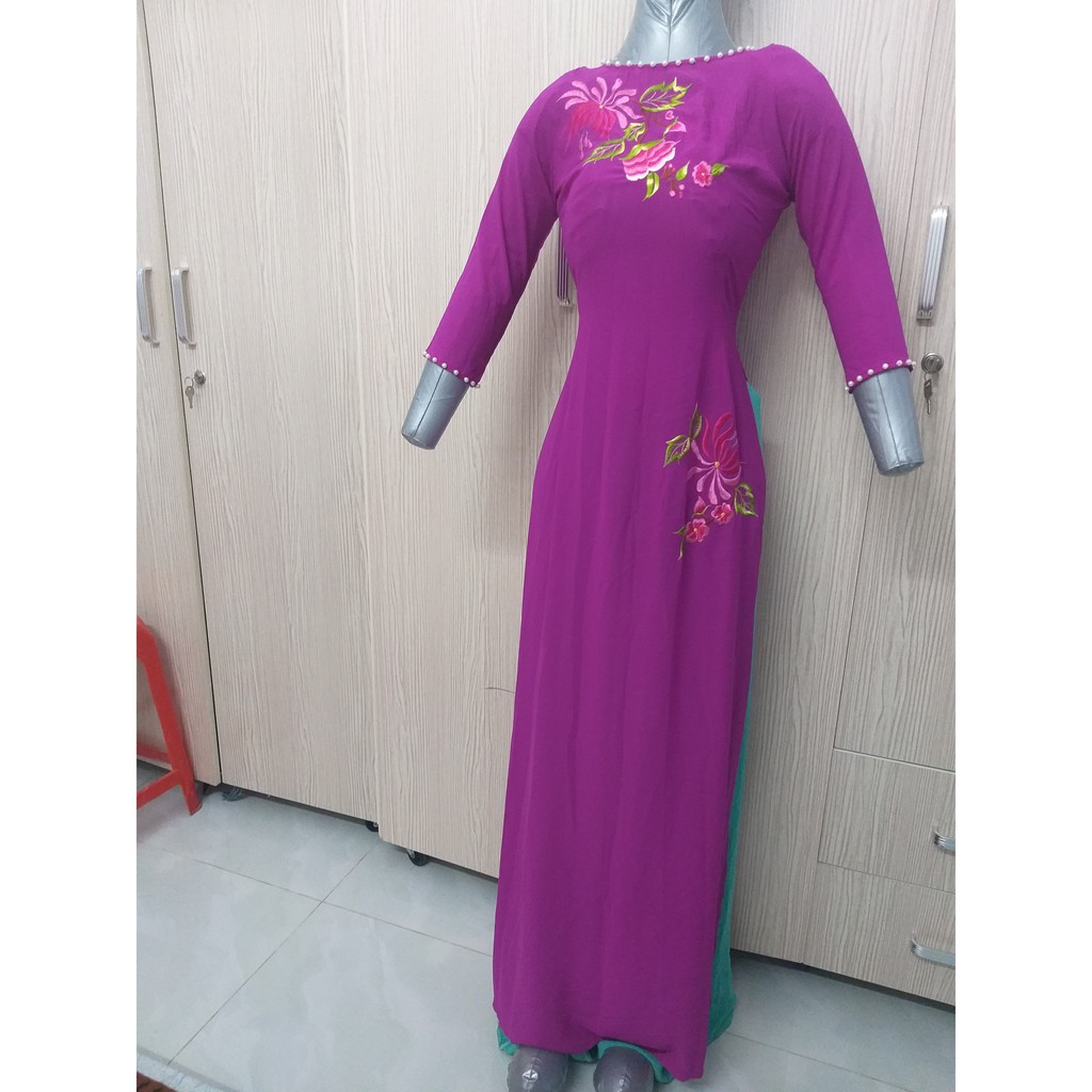 Áo dài hoa cúc lẻ size thanh lý giá rẻ