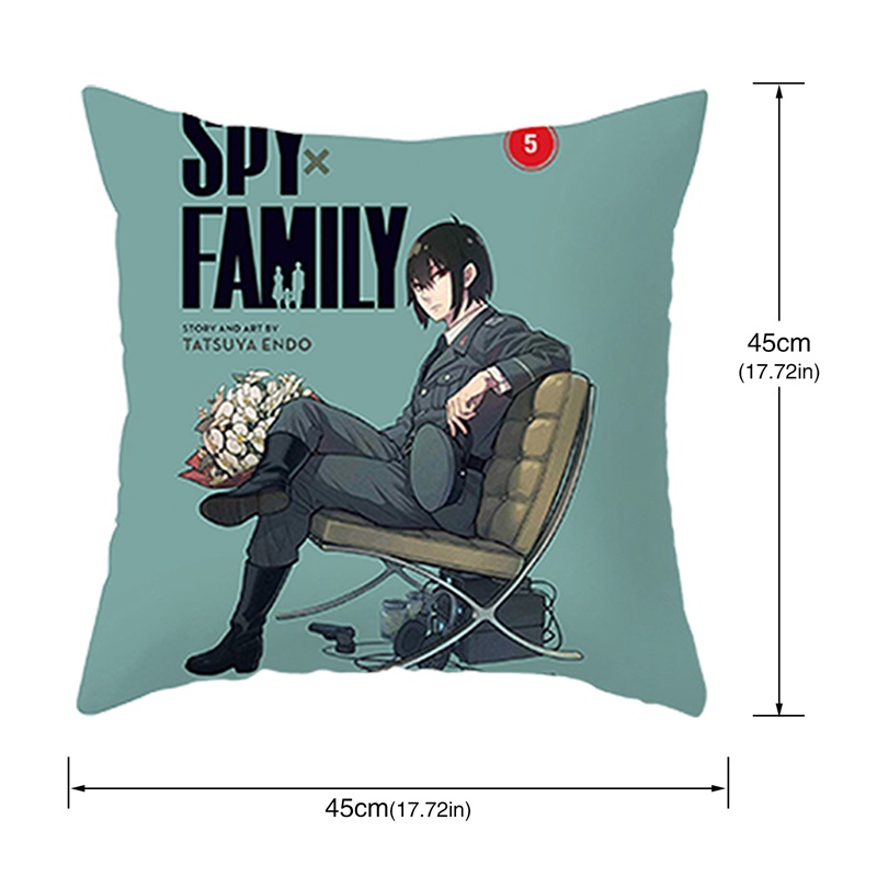 Vỏ Gối Vuông Họa Tiết Anime Spy×Family Trang Trí Nội Thất