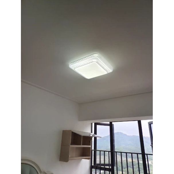 Đèn ốp trần phong cách hiện đại với 3 chế độ ánh sáng vuông/ tròn hai tầng 2022