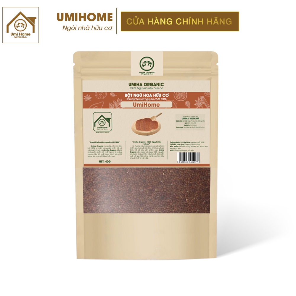 Hạt Ngũ Hoa nguyên chất UMIHOME | Five flower powder 100% Organic 40G