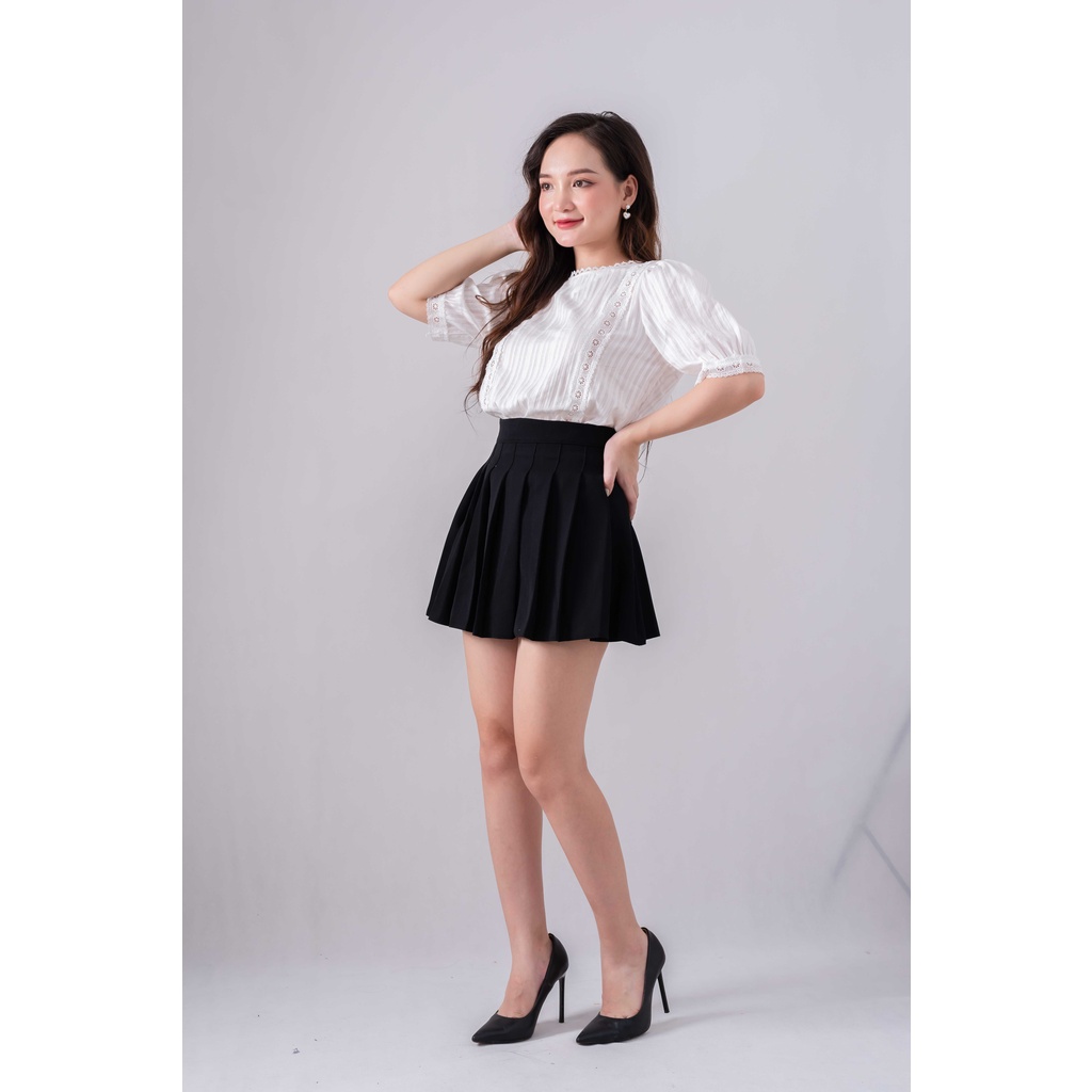 Áo babydoll cộc tay ren hạt kiểu áo babydoll trắng siêu xinh mẫu mới 2021