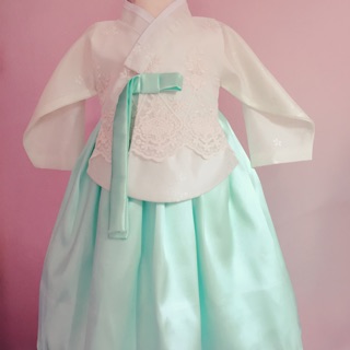 Hanbok bé gái phối ren TẶNG cài tóc