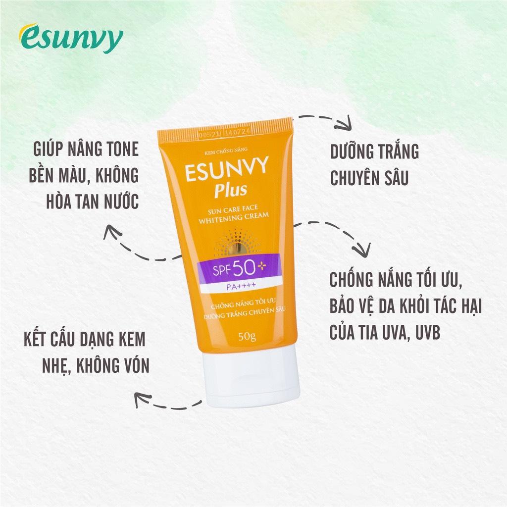 [Chính hãng] Kem Chống Nắng Esunvy Plus Sun Care Face SPF50+/PA++++ Phù Hợp Cho Da Nhạy Cảm, Bảo Vệ Da Hoàn Hảo Tuýp 50g