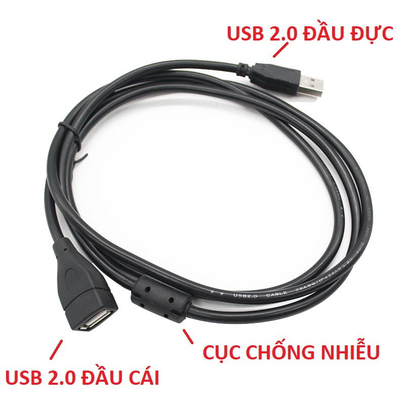 CÁP USB NỐI DÀI CHỐNG NHIỂU 1.5M 3M 5M CABLE USB NỐI DÀI 2.0 HÀNG ZIN LOẠI TỐT