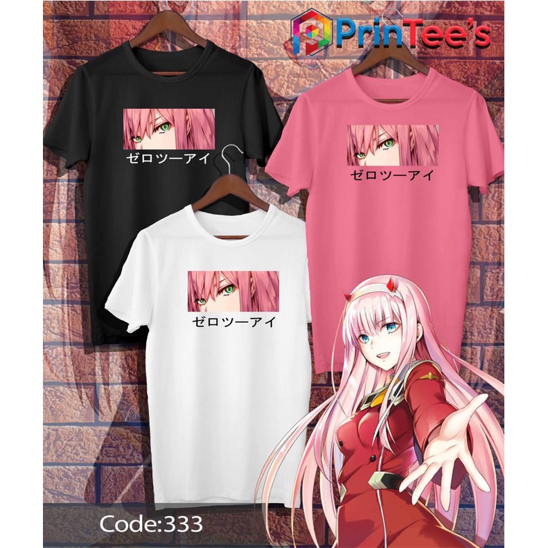 Áo thun in hình Anime DARLING IN THE FRANXX ZERO TWO EYES độc đẹp 2 màu đen trắng cực HOT