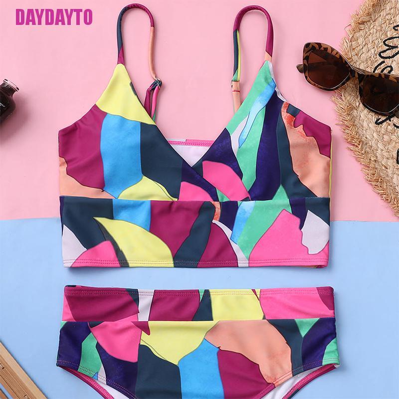 [DAYDAYTO] Multicolor sexy bikini high waist swimwear retro women's printed bathing suit