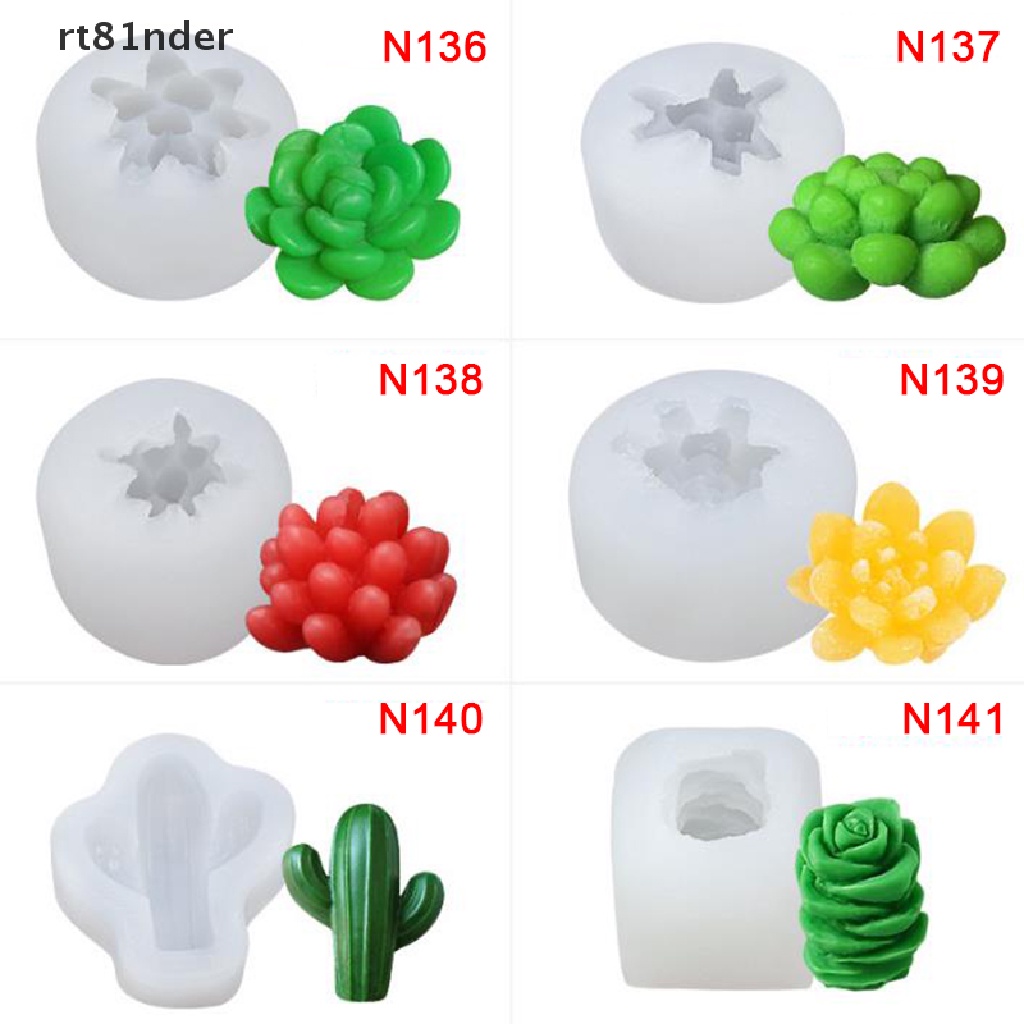 Khuôn Silicon Làm Xà Phòng/ Nến Hình Cây Sen Đá Xương Rồng 3D