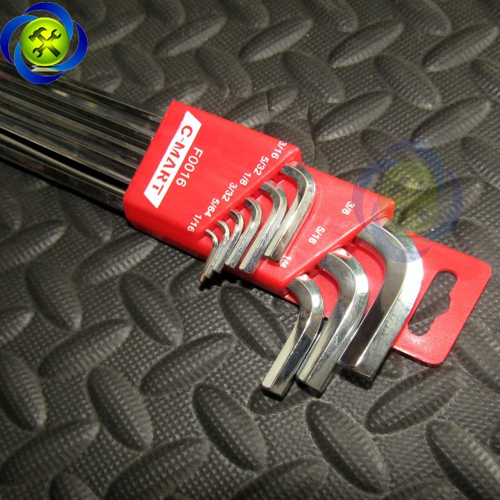 Bộ lục giác dài hệ inh C-mart F00016-INCH 9 cây