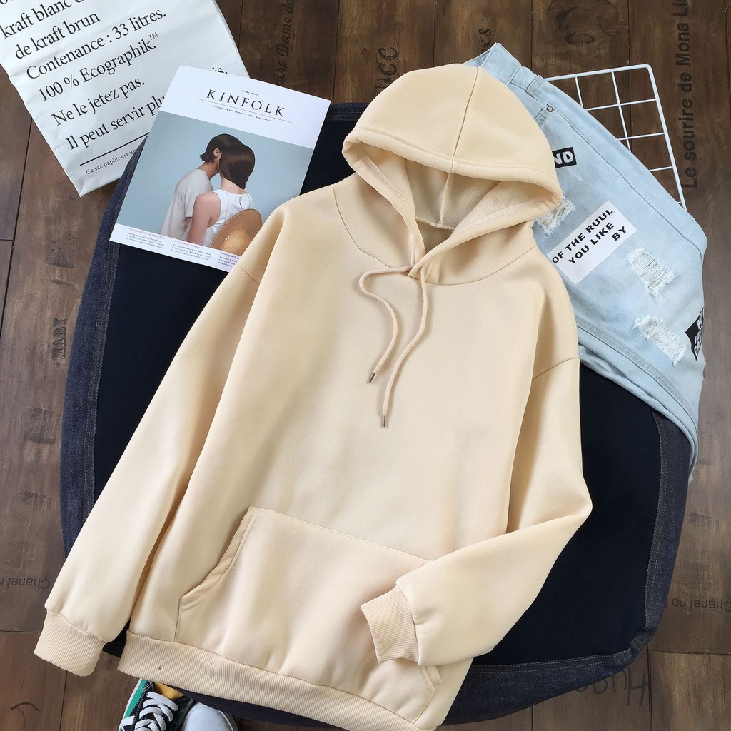 Áo hoodie trơn có nón mũ Áo đôi nam nữ vải nỉ đẹp dày dặn đủ màu hàng Quảng Châu thời trang thu đông