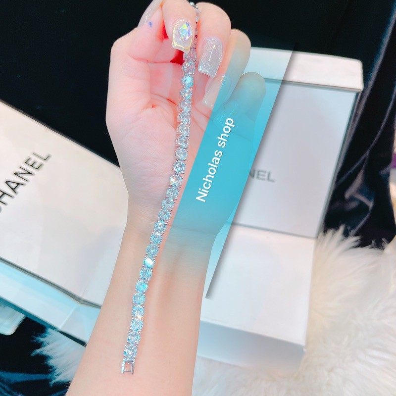 Lắc full đá 6li mạ bạch kim