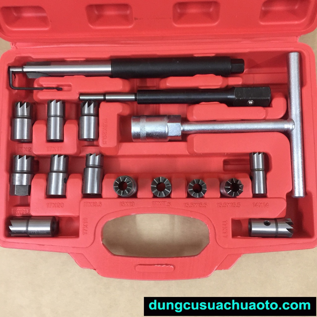 Bộ vệ sinh làm sạch lỗ kim phun diesel FULL 17 chi tiết