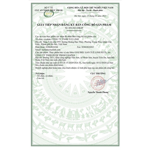 Giải Độc Gan Tuệ Linh Plus - Mới 2022 cải tiến - Hộp 60 viên - Bảo vệ & phục hồi gan, giảm men gan, Viêm gan virus