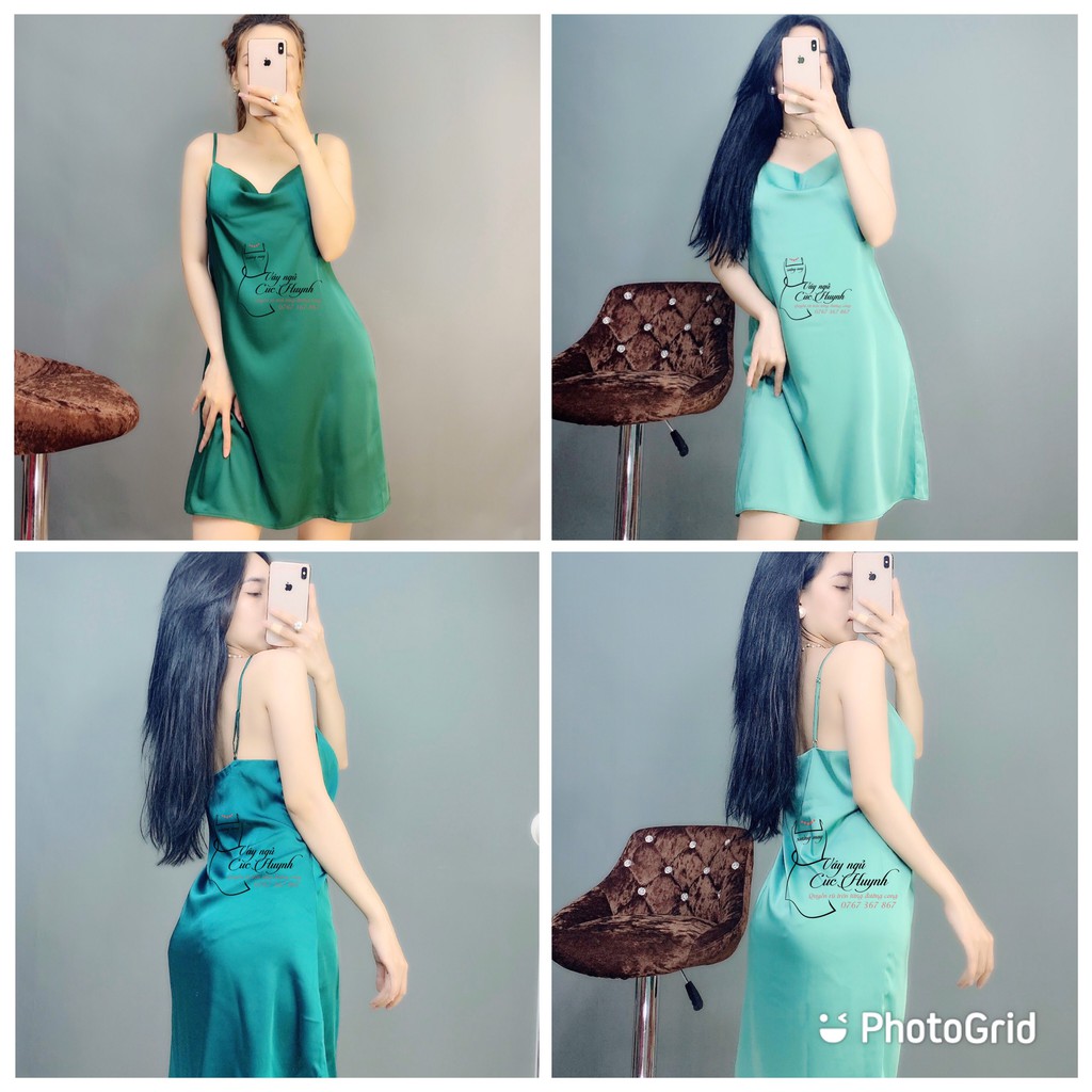 Váy ngủ nữ 💖 FREESHIP 💖 Váy ngủ cao cấp loại tốt - Đầm ngủ 2 dây thiết kế cổ đổ quyến rũ có đủ màu, đủ size | BigBuy360 - bigbuy360.vn