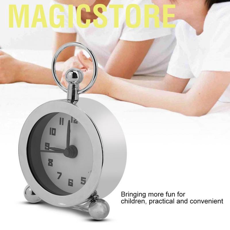 Magicstore Metal mechanical hand-winding alarm clock with mini Silent and digital for room time mana