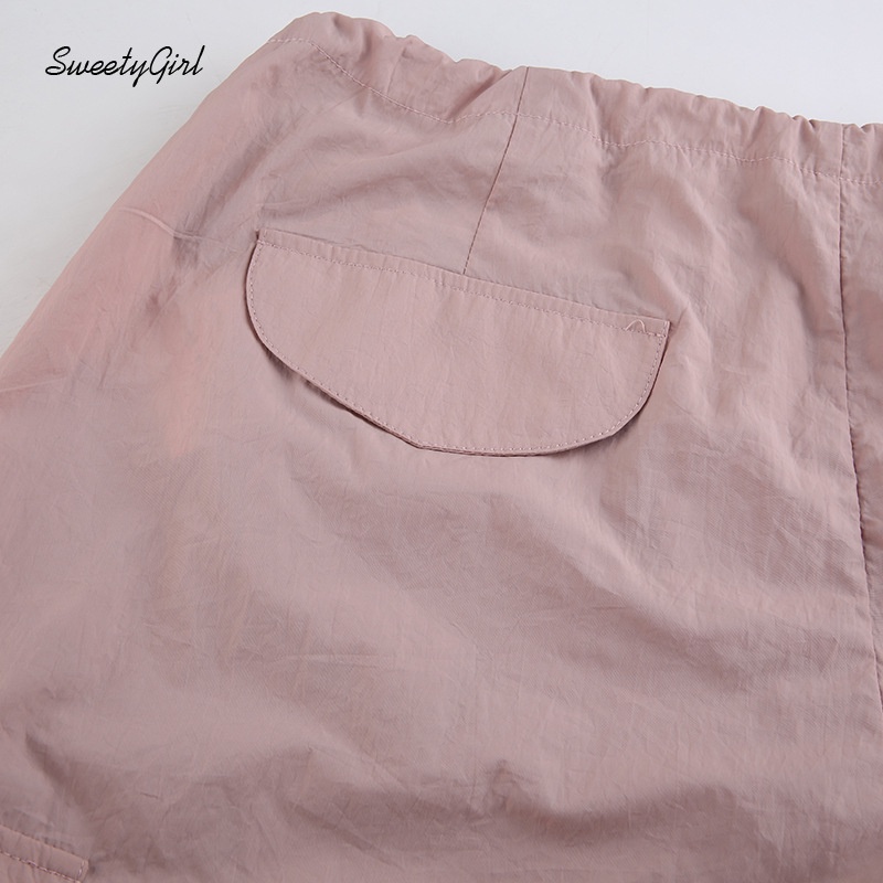 Quần Dài Thể Thao Lưng Thấp Màu Trơn Phối Túi Và Nút Thời Trang 2022 Cho Nữ