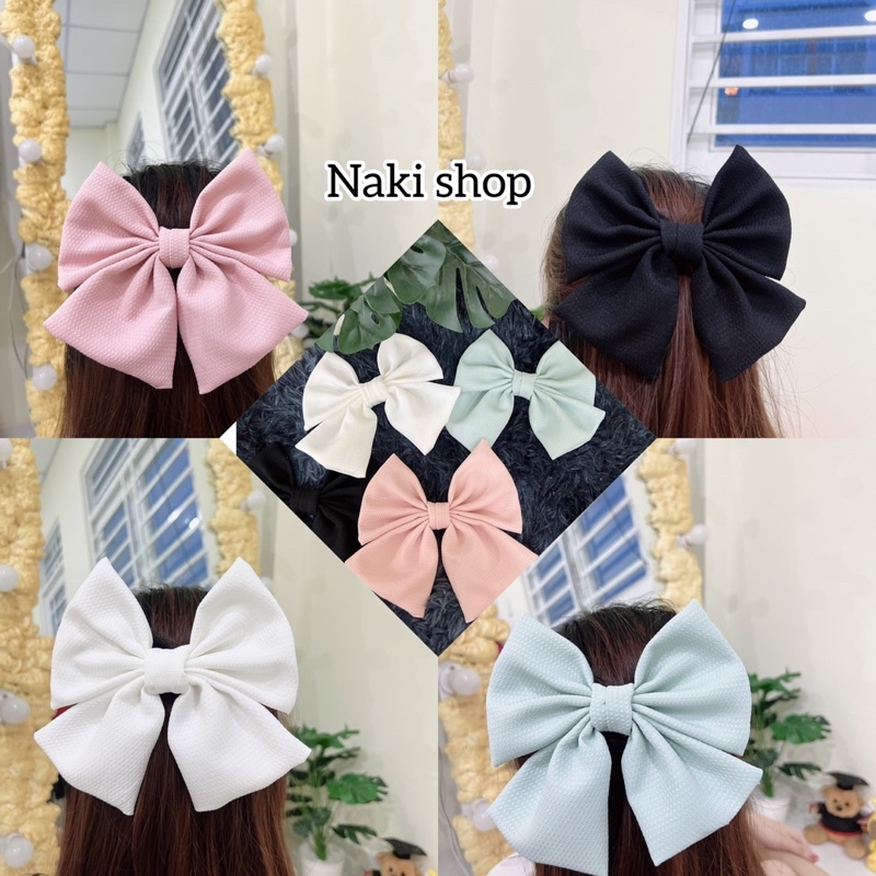 [ NAKI SHOP ] Kẹp nơ tiểu thư xinh xắn ( hàng cao cấp, đẹp) bản to