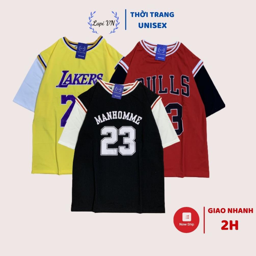 Áo Thun Bóng Rổ Unisex Nam Nữ In Số 23 - Lapi VN, Chất Cotton Form Rộng Tay Lỡ Cổ Tròn Freesize . . 🌟