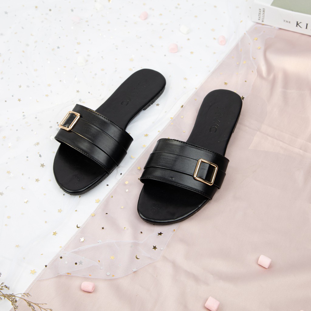 Dép Nữ MWC 3435 - Dép Quai Ngang Đế Bệt Khóa Siêu Hot