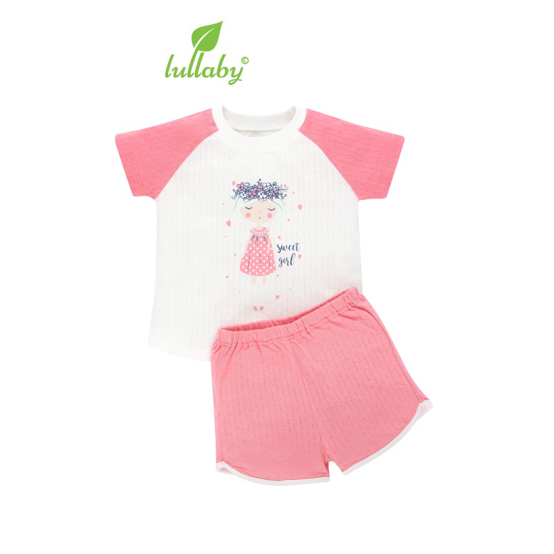 Lullaby - Bộ quần áo cộc tay Raglan bé gái - Nh625P