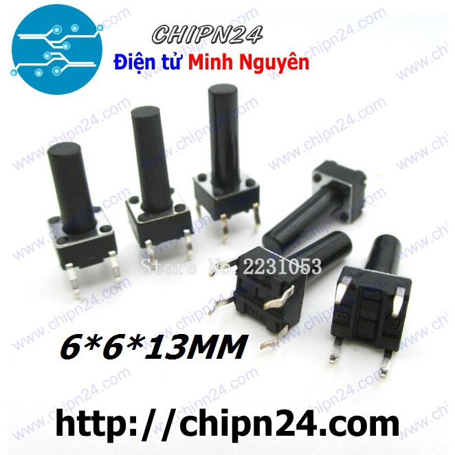 [10 CÁI] Nút nhấn 4 chân 6x6x13mm DIP