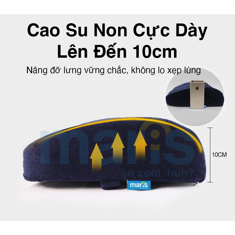 Gối Tựa Lưng Ghế Văn Phòng Cao Su Non MARIS Mr - 401 Công Thái Học Dày 10 Cm Chống Đau Mỏi Thắt Lưng Size 43x39x16 Cm