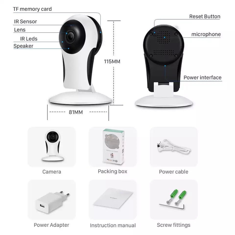 Camera Mini Yoosee C21 FHD 1080P Góc Siêu Rộng 180 Độ Không Góc Chết, Kèm Thẻ Nhớ | BigBuy360 - bigbuy360.vn