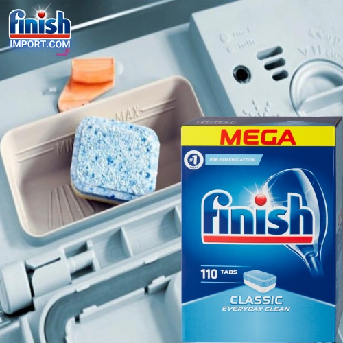 [CHÍNH HÃNG COMBO 3 món] Hộp 110 viên rửa Finish Classic MEGA + Chai 1150ml nước bóng Finish + Hộp 1,2kg muối Finish