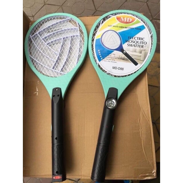 Vợt muỗi sạc tích điện cao cấp kèm đèn sáng.