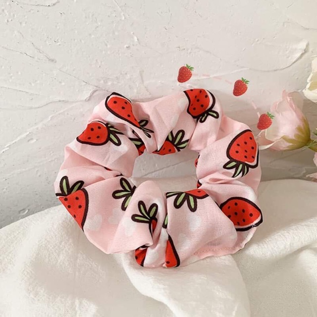 Chun cột tóc scrunchies trái cây mùa hè