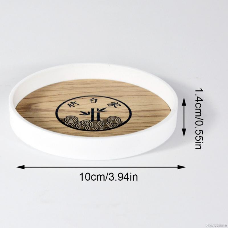 Đế lót ly hình tròn chất liệu giả gỗ đa năng 10cm*1.4cm