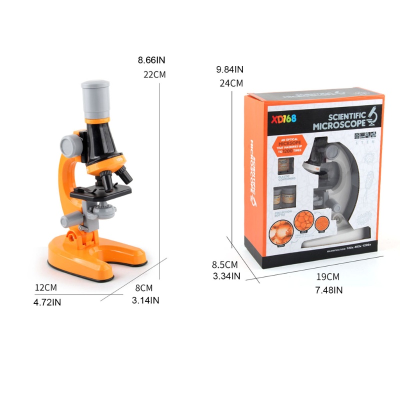 Kính Hiển Vi Đèn LED 100X-400X-1200X Đồ Chơi Khoa Học Cho Bé | BigBuy360 - bigbuy360.vn
