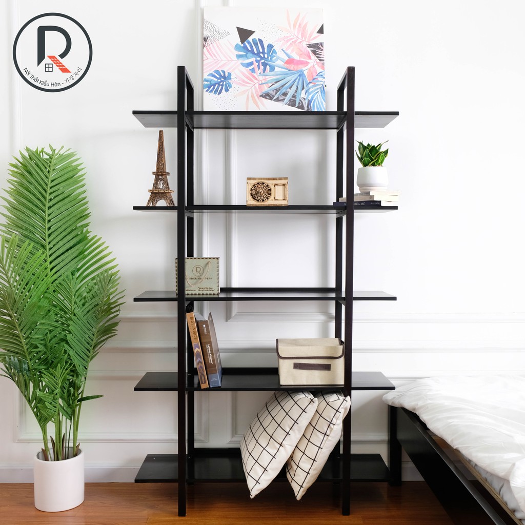 KỆ SÁCH B BOOK SHELF HÀN QUỐC 5 TẦNG - MÀU ĐEN  - NỘI THẤT KIỂU HÀN - 가장자리