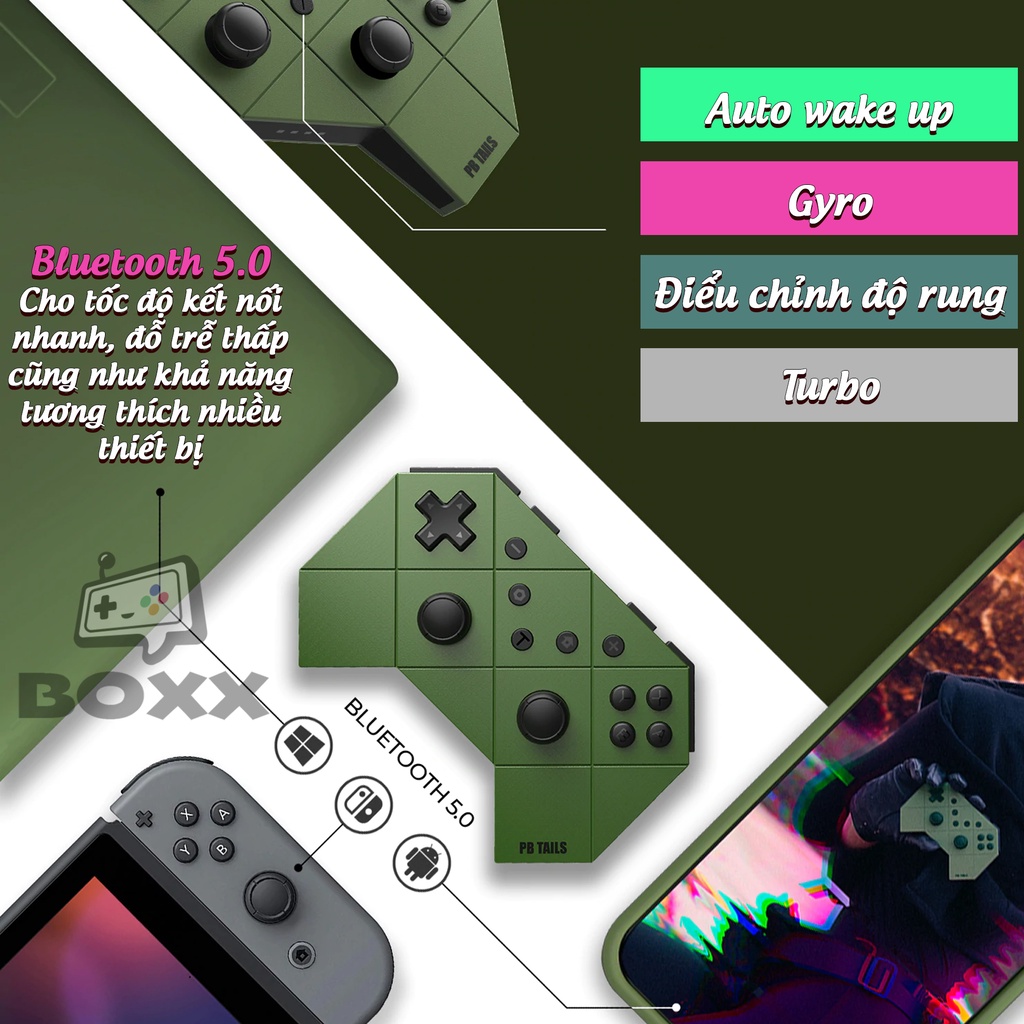 Tay cầm cho Nintendo Switch, Windows, Mac, Điện thoại PB TAILS CHOC