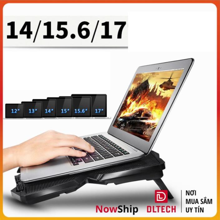 Đế Tản Nhiệt Quạt tản nhiệt Laptop Cool 4 Quạt, Đèn Led, Đế Nâng 17 Inch Trở Xuống (mã Cool 2) JIMMY88