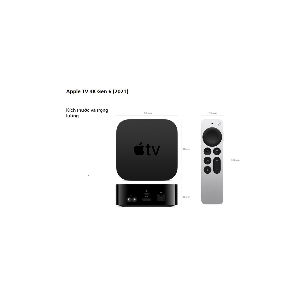 APPLE TV GEN 6 4K 64GB 2021 CHÍNH HÃNG FULLBOX