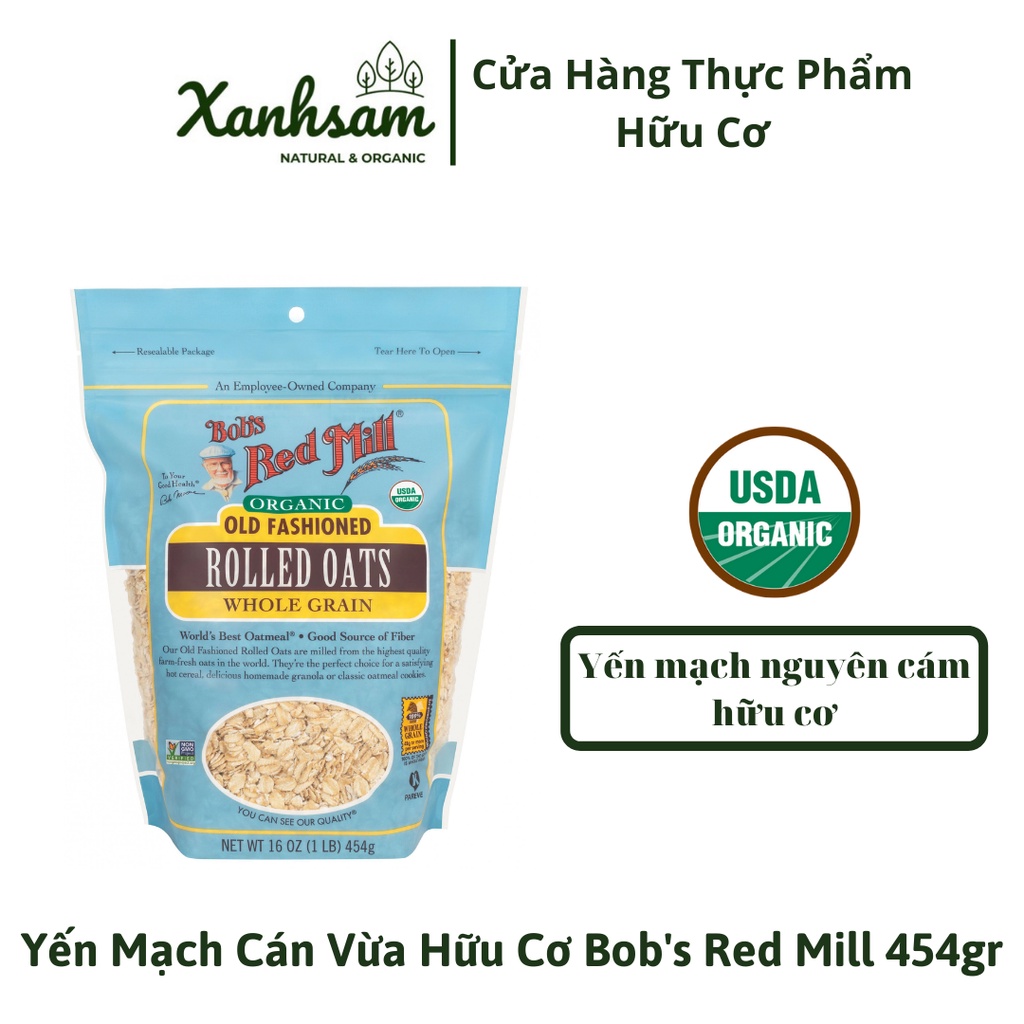 Yến Mạch Cán Vừa Hữu Cơ Bob's Red Mill 454g - XanhSam Organic