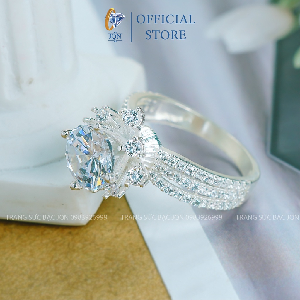 Nhẫn Bạc Thật JQN Nhẫn Nữ Đính Đá Cao N11
