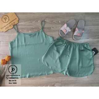Bigsize Nữ - Độ Bộ 2 Dây Lụa (MS: 9478) đồ bộ, đồ ngủ mặc nhà