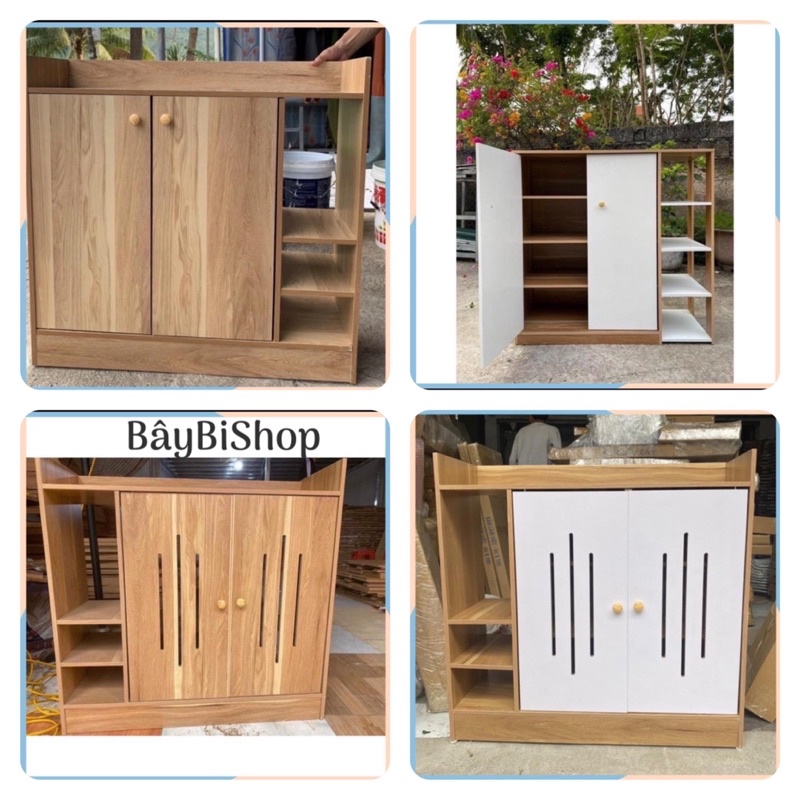 Tủ Đựng Giầy, Tủ Giày Gỗ có cánh, 3 tầng,4 tầng. Chất liệu gỗ MDF