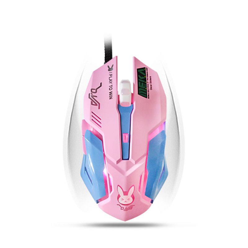 Chuột Quang Chơi Game 3200DPI Có Đèn Led Màu Hồng Phong Cách btsg